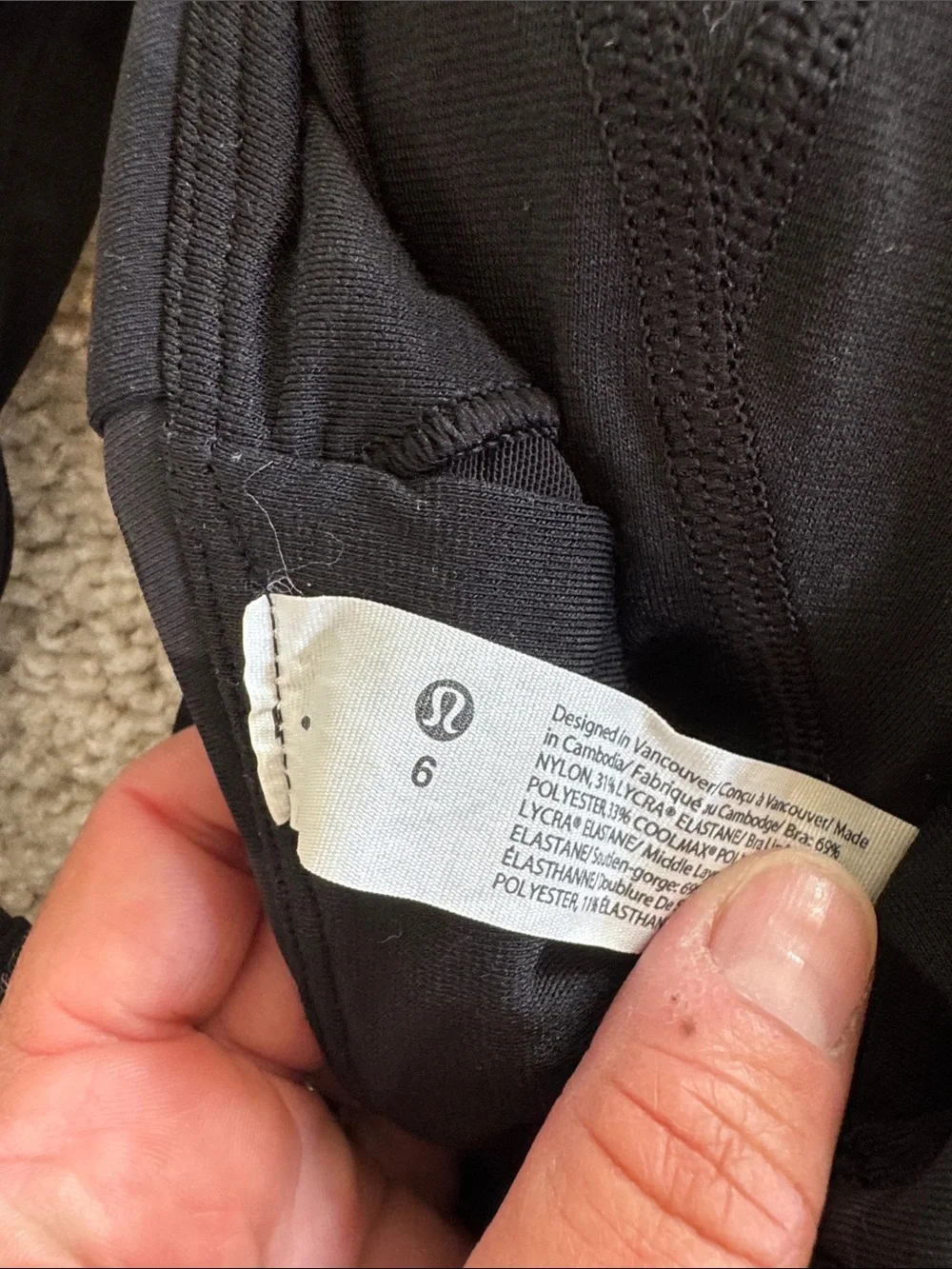 Lululemon Energy bra incognito camo size 6